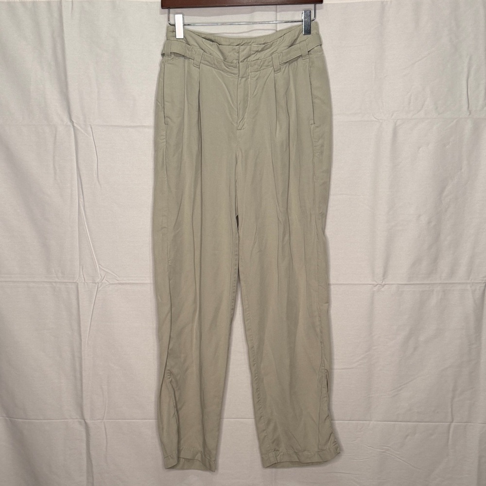 Free People Khaki Pleated Trousers